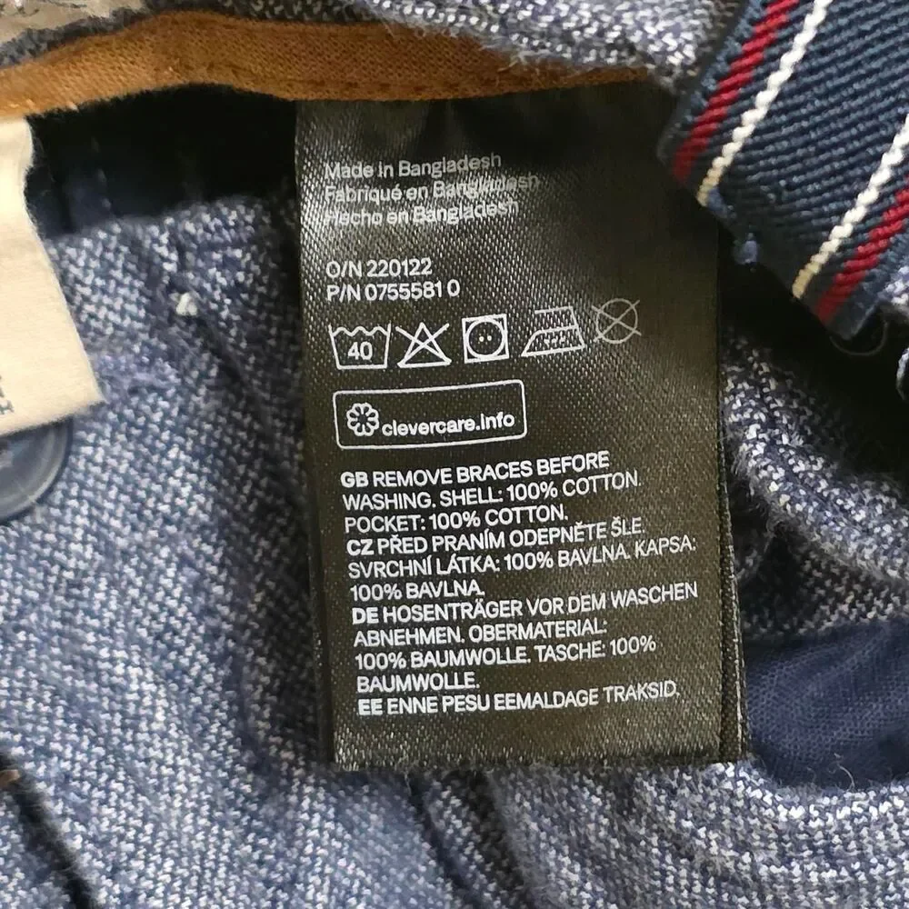 L.O.G.G. Label of graded goods H&M boys' 4-5 Y Blue pants with suspenders